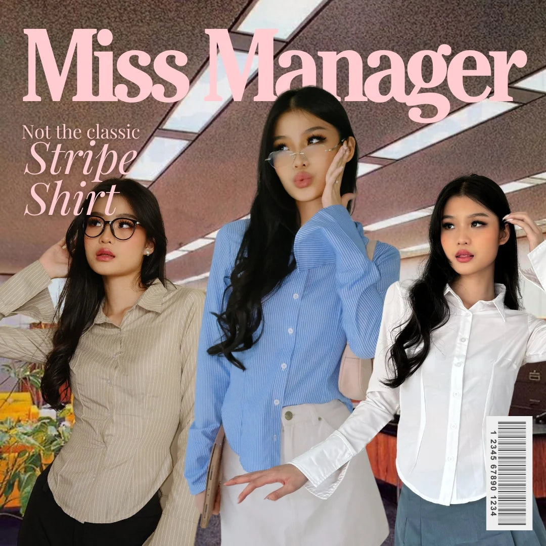 【後綁帶恤衫｜6色入】Miss Manager Fitted Shirt
