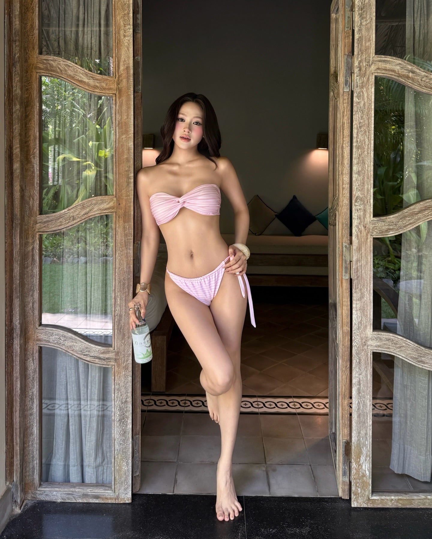 Twist Front Strapless Bikini Set(with pads)