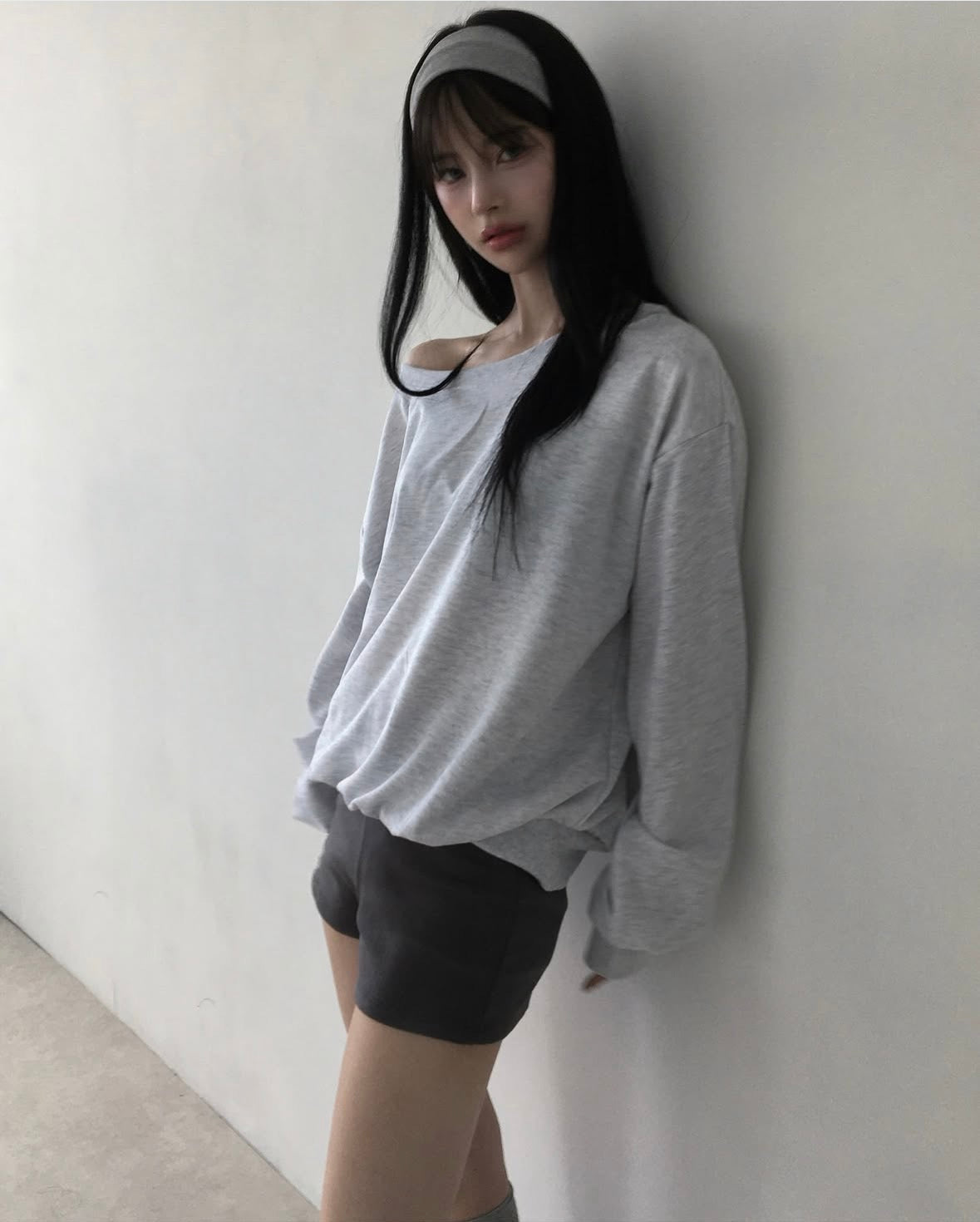 【歐美風單肩sweater】 Long Sleeve Off Shoulder Sweater