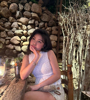 【🇻🇳越南連線】Lace Boat Neck Crop Top