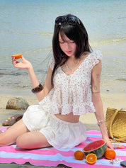 Cloudy Sheer Polka Dot Blouse
