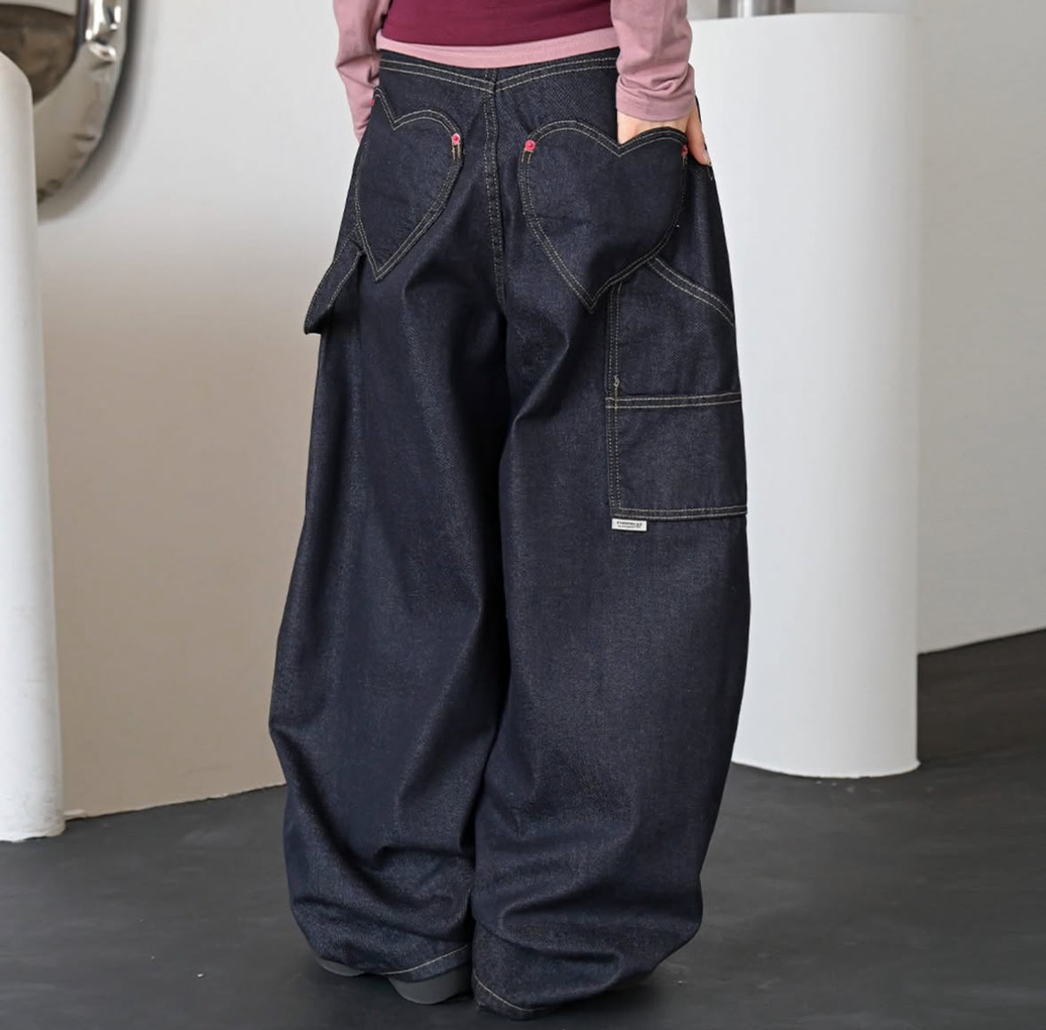 【大熱彎刀褲❤️‍🔥】Love Ring Barrel Jeans