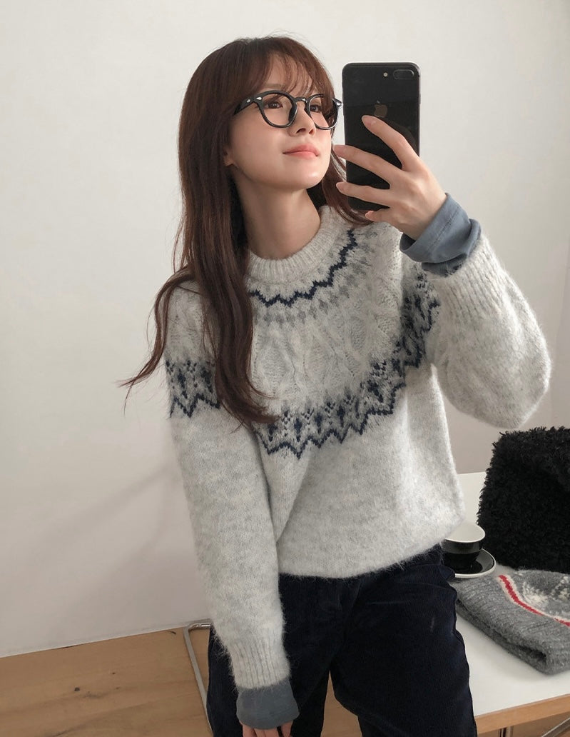 【冬日北歐毛衣❄️】Nordic Round Neck Cardigan