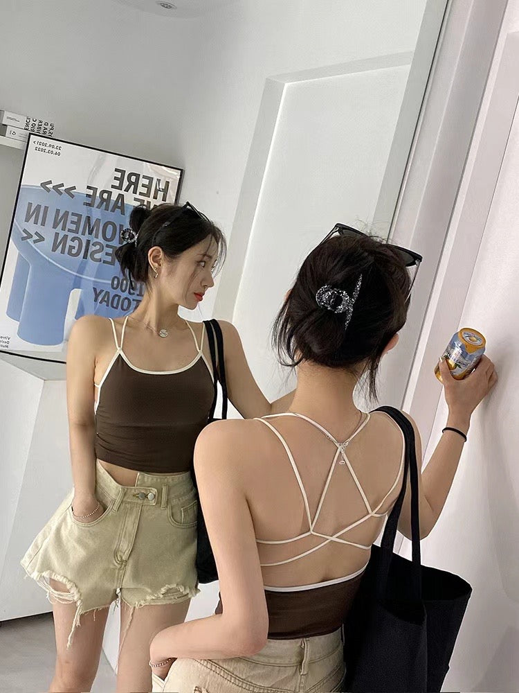 【大露背性感Bra Top🤩】Mixed Colour Backless Bra Top