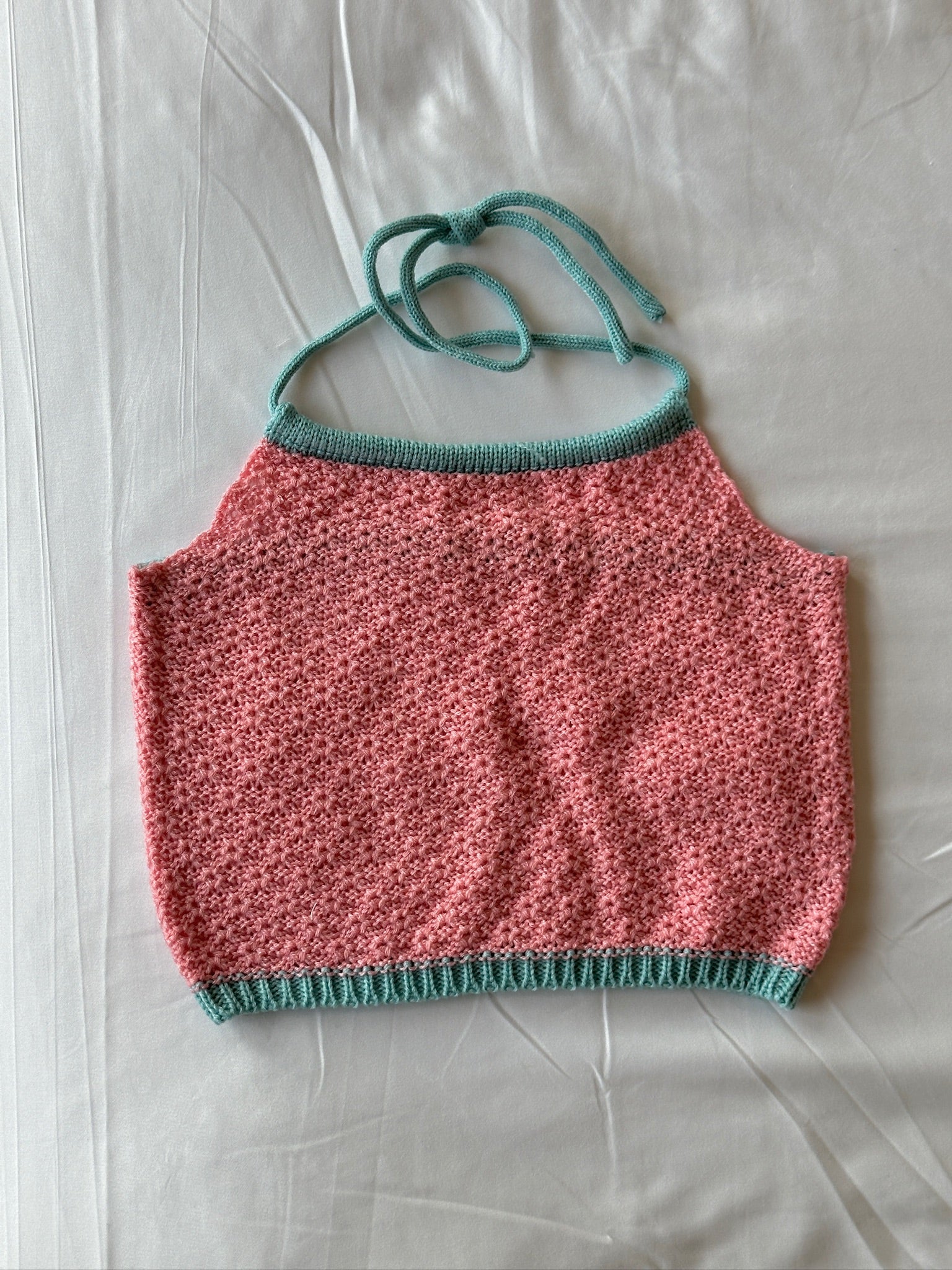 #T196 Basic Solid Knit Halter Top