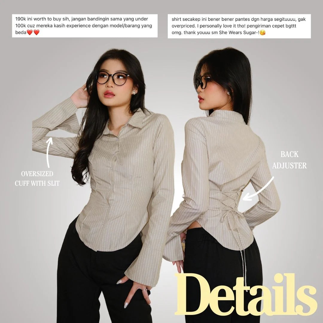 【後綁帶恤衫｜6色入】Miss Manager Fitted Shirt