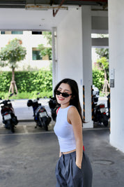 #T240【店主自留款! 10/10入膊背心】Basic Solid Boat Neck Tank Top