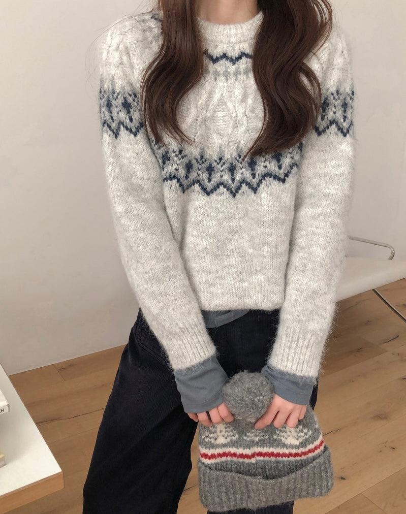 【冬日北歐毛衣❄️】Nordic Round Neck Cardigan