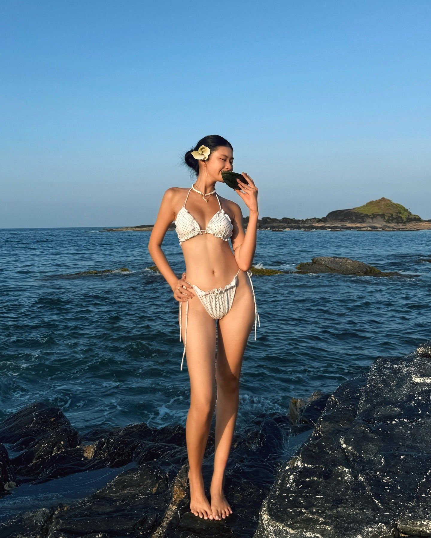 2-piece Ruffled Dotty Bikini(with pads)