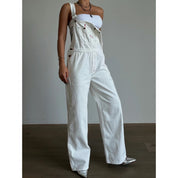 Solid Denim Overall Jumpsuit
