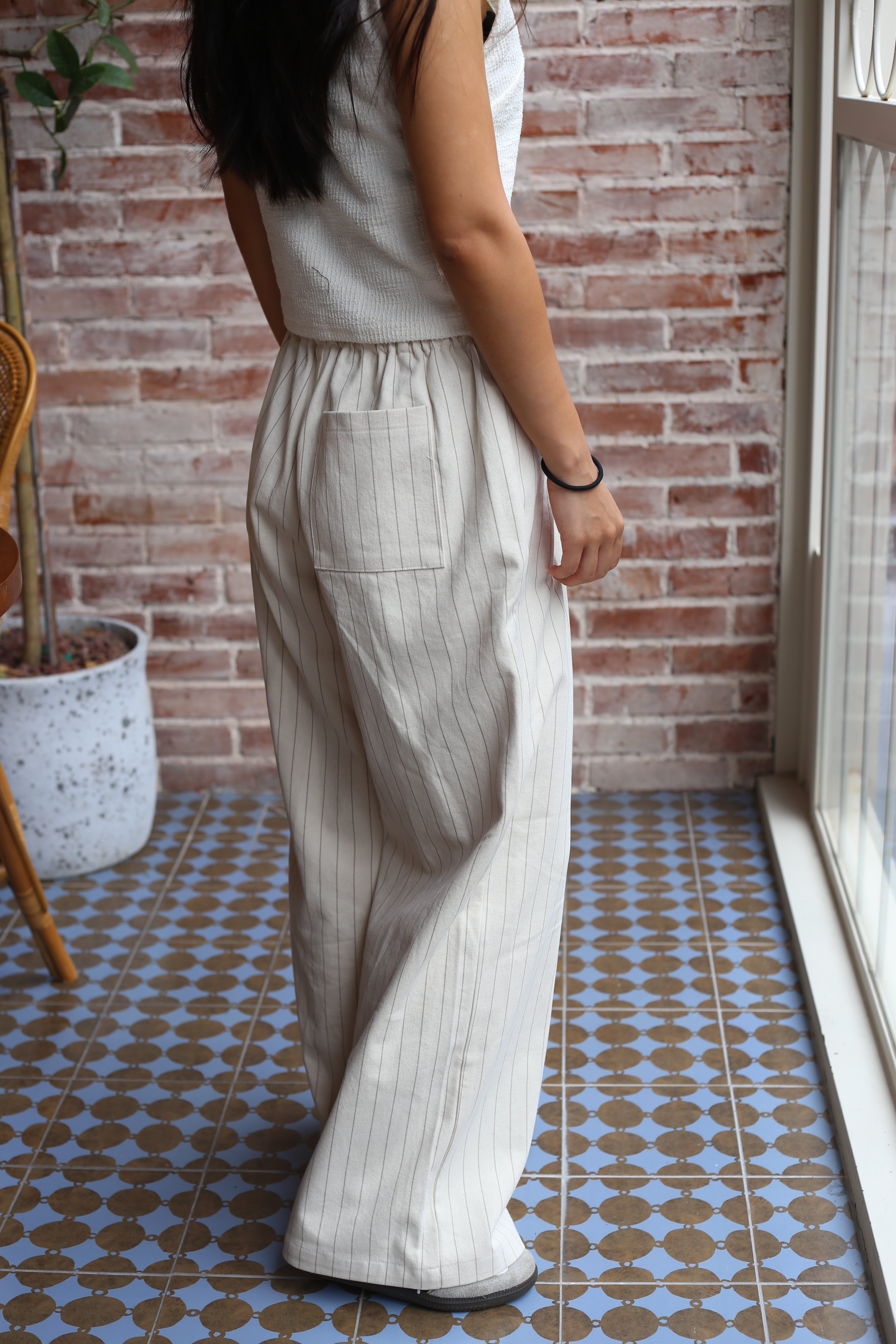 【顯腳長！知性直腳細條紋長褲】Striped Cozy Pants