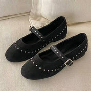 【百搭易襯款！】Suede Studs Ballet Flats