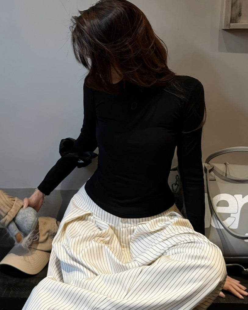 Outerity striped wide leg pants