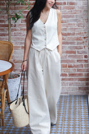 【顯腳長！知性直腳細條紋長褲】Striped Cozy Pants
