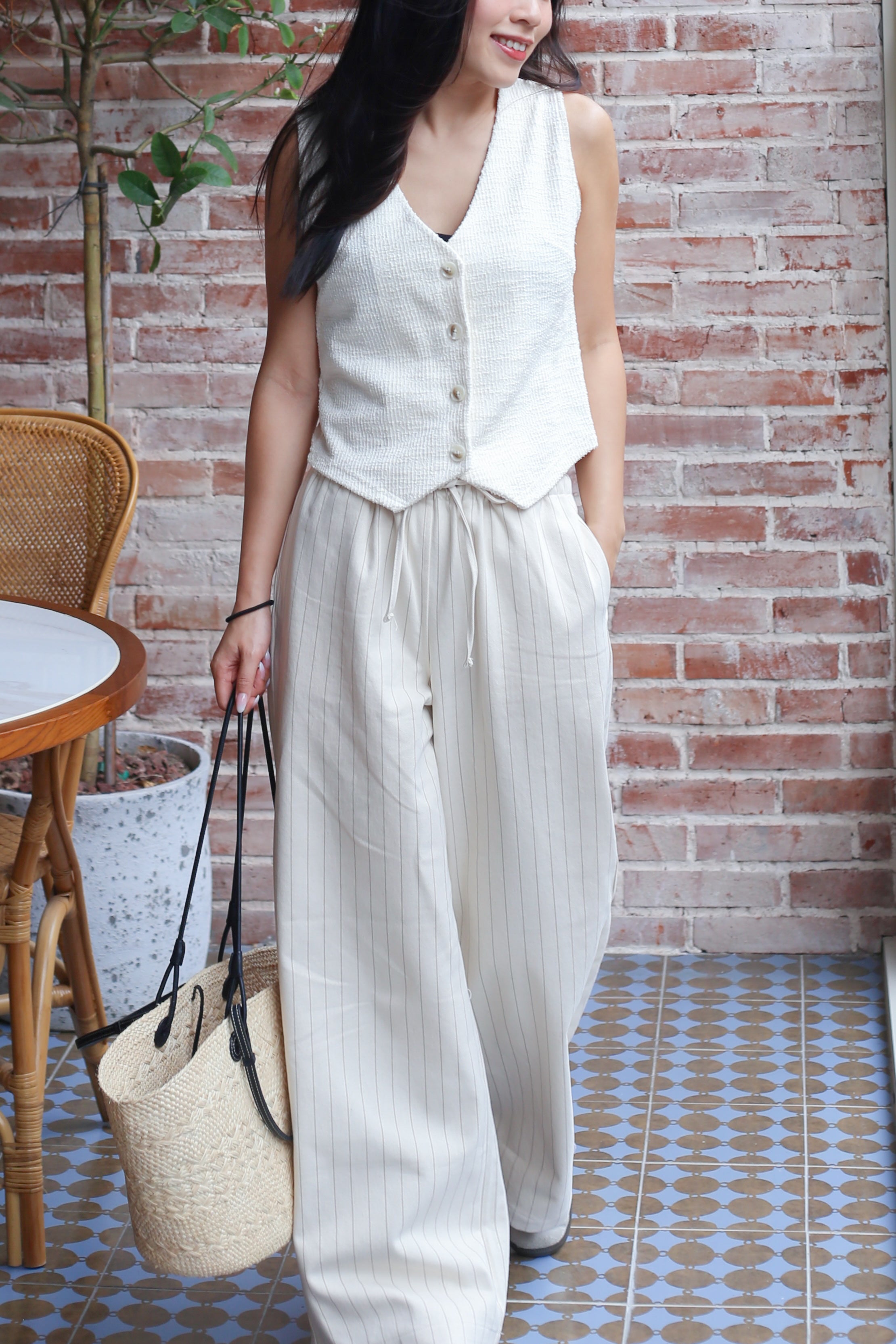 【顯腳長！知性直腳細條紋長褲】Striped Cozy Pants