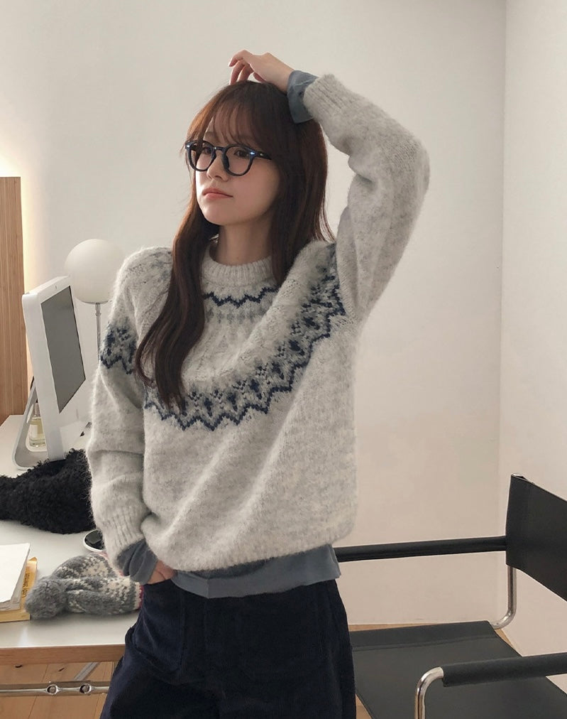 【冬日北歐毛衣❄️】Nordic Round Neck Cardigan