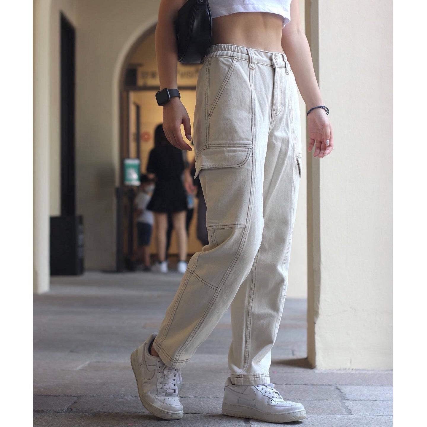 【瑕疵品！】Ines High Waist Cargo Jeans