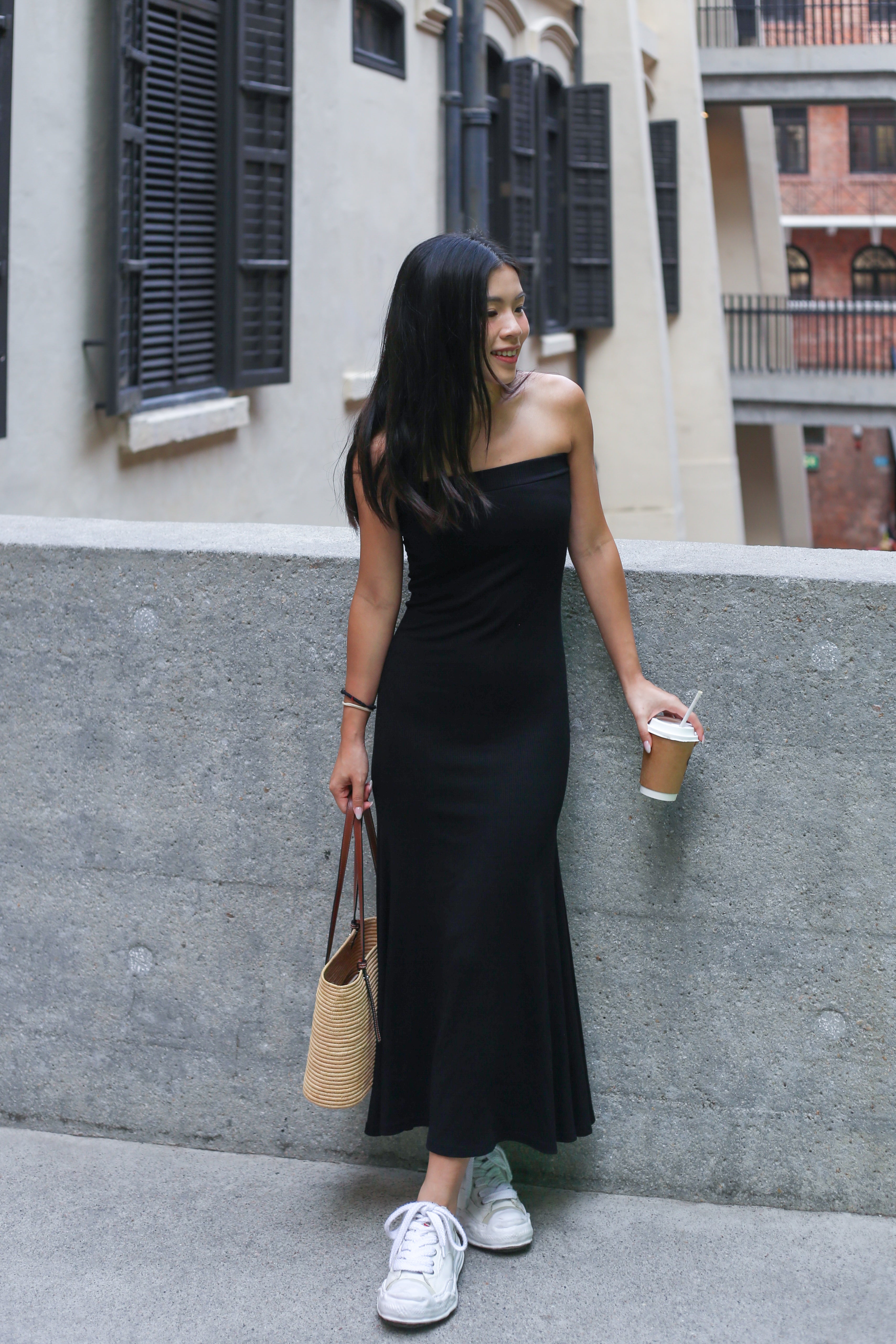 【✔️PAD｜魚尾裙設計】Basic Solid Padded Tube Mermaid Dress