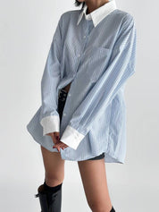 【初秋必備直紋恤衫💙】Basic Striped Shirt