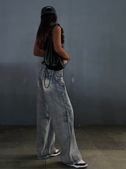 【復古洗水色闊腳牛仔褲💙】 Dannie Washed Vintage Wide Leg Jeans