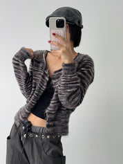 【海馬毛毛V領冷衫】Fluffy V Neck Cardigan