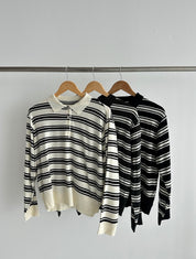 【🇰🇷韓國連線】Loose Fit Striped Collar T Shirt