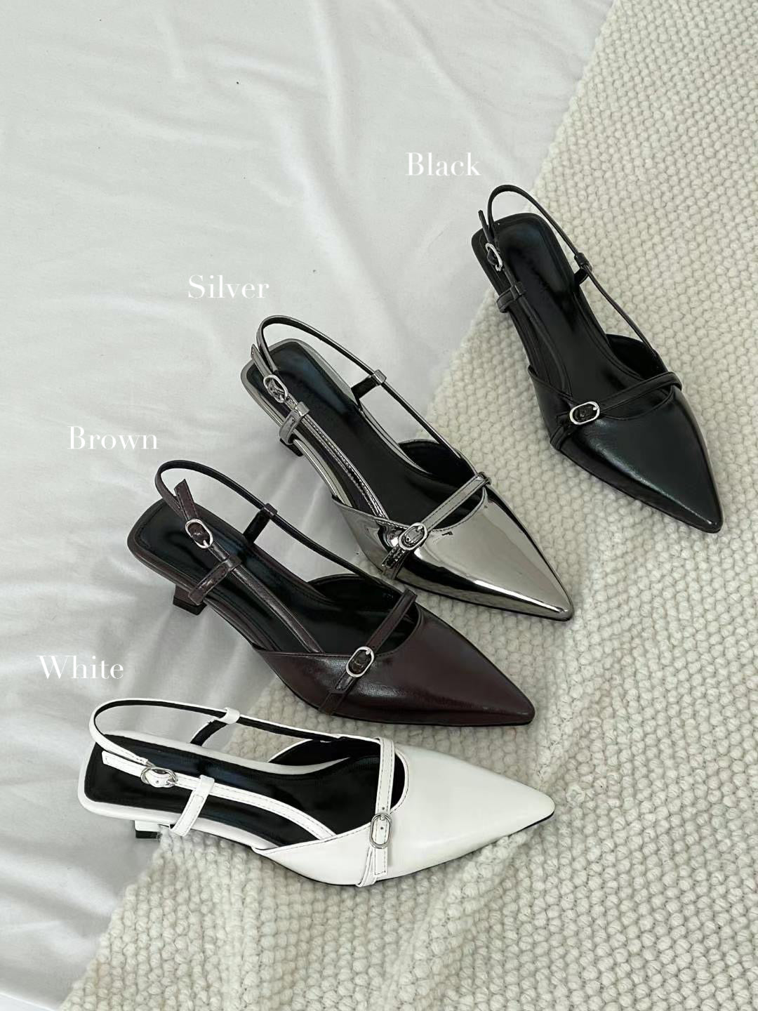 【易襯之選🫶🏻】Classy Pointed Buckles Heels