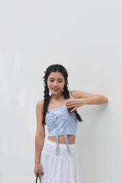 #T213 Checkered Ribbon Tube Top