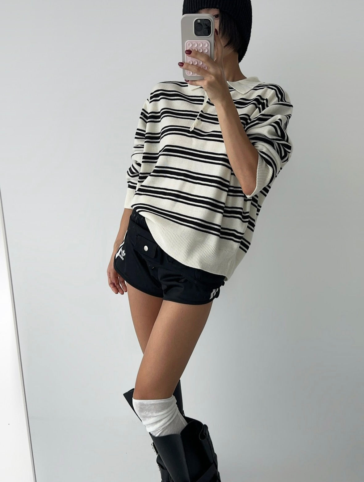 【🇰🇷韓國連線】Loose Fit Striped Collar T Shirt