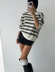 【🇰🇷韓國連線】Loose Fit Striped Collar T Shirt