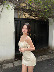 Champagne Ruched Bust dress