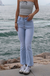 【小個子喇叭褲】Petit Light Blue Flare Jeans