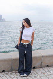 【歐美休閑感綁帶西褲】Casualuxe Wide Leg Suit Pants