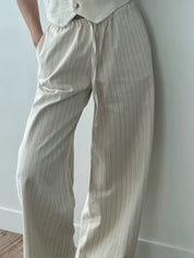 【顯腳長！知性直腳細條紋長褲】Striped Cozy Pants