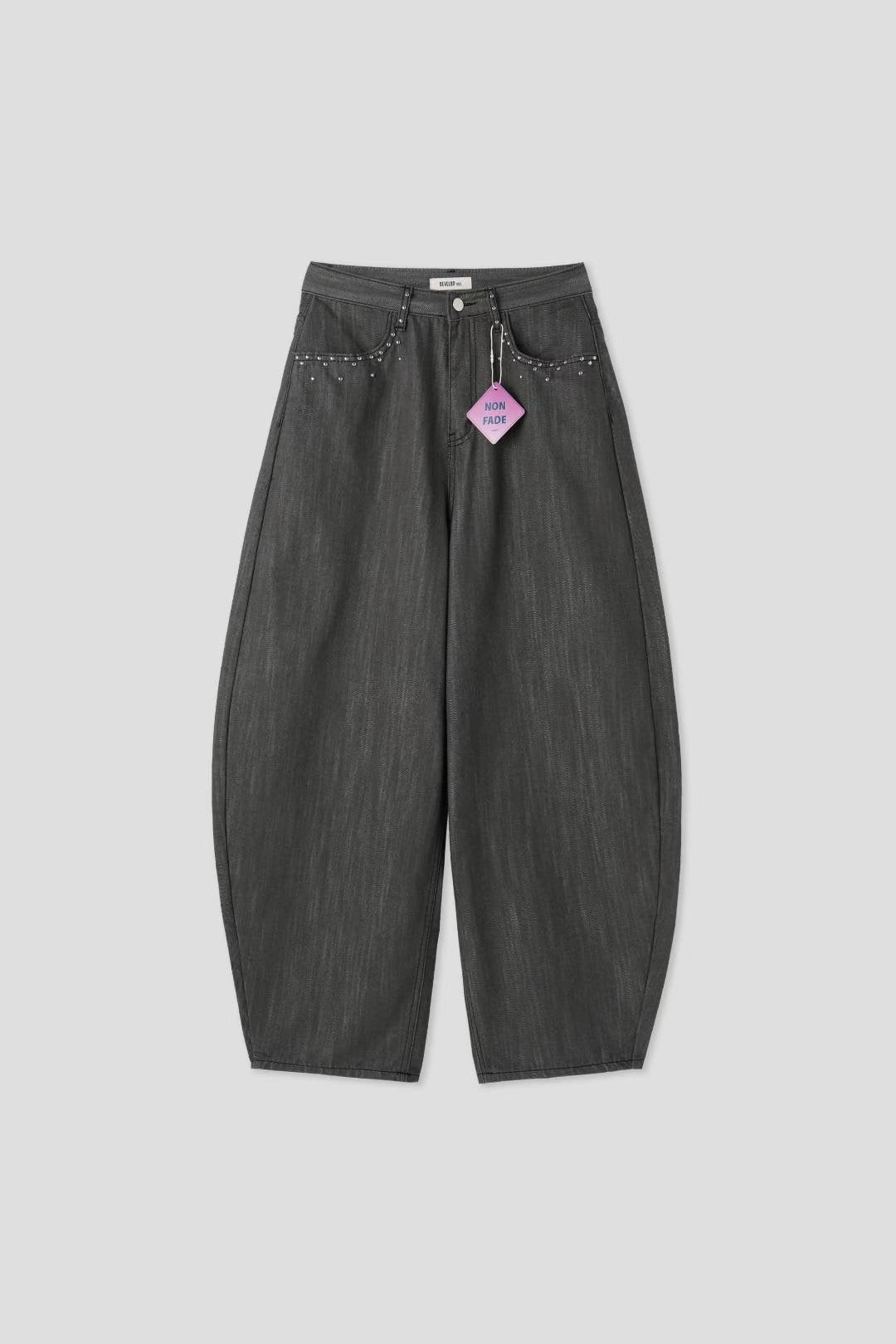 【大熱彎刀褲❤️‍🔥】Non Fade Layered Rivet Barrel Jeans