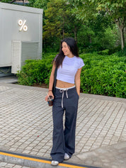 【歐美休閑感綁帶西褲】Casualuxe Wide Leg Suit Pants