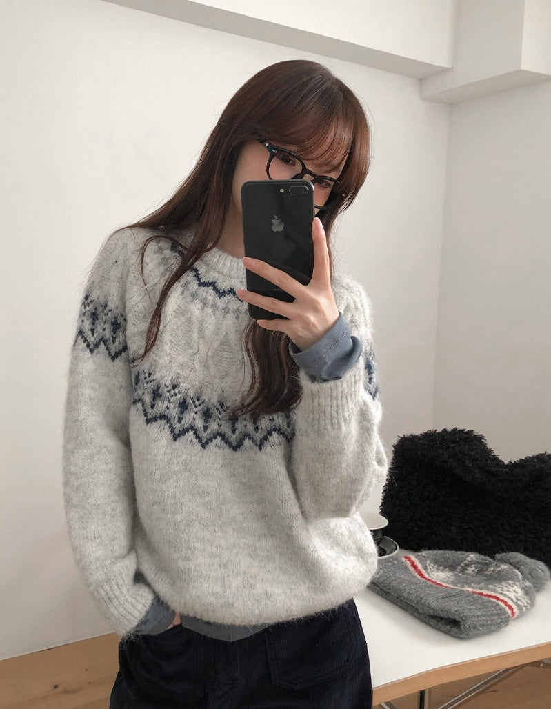 【冬日北歐毛衣❄️】Nordic Round Neck Cardigan