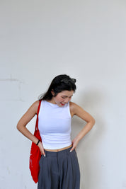 #T240【店主自留款! 10/10入膊背心】Basic Solid Boat Neck Tank Top