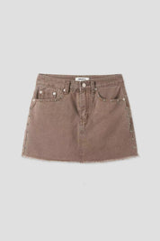 【型格破爛風短裙】Solid Ripped Rivet Mini Skirt