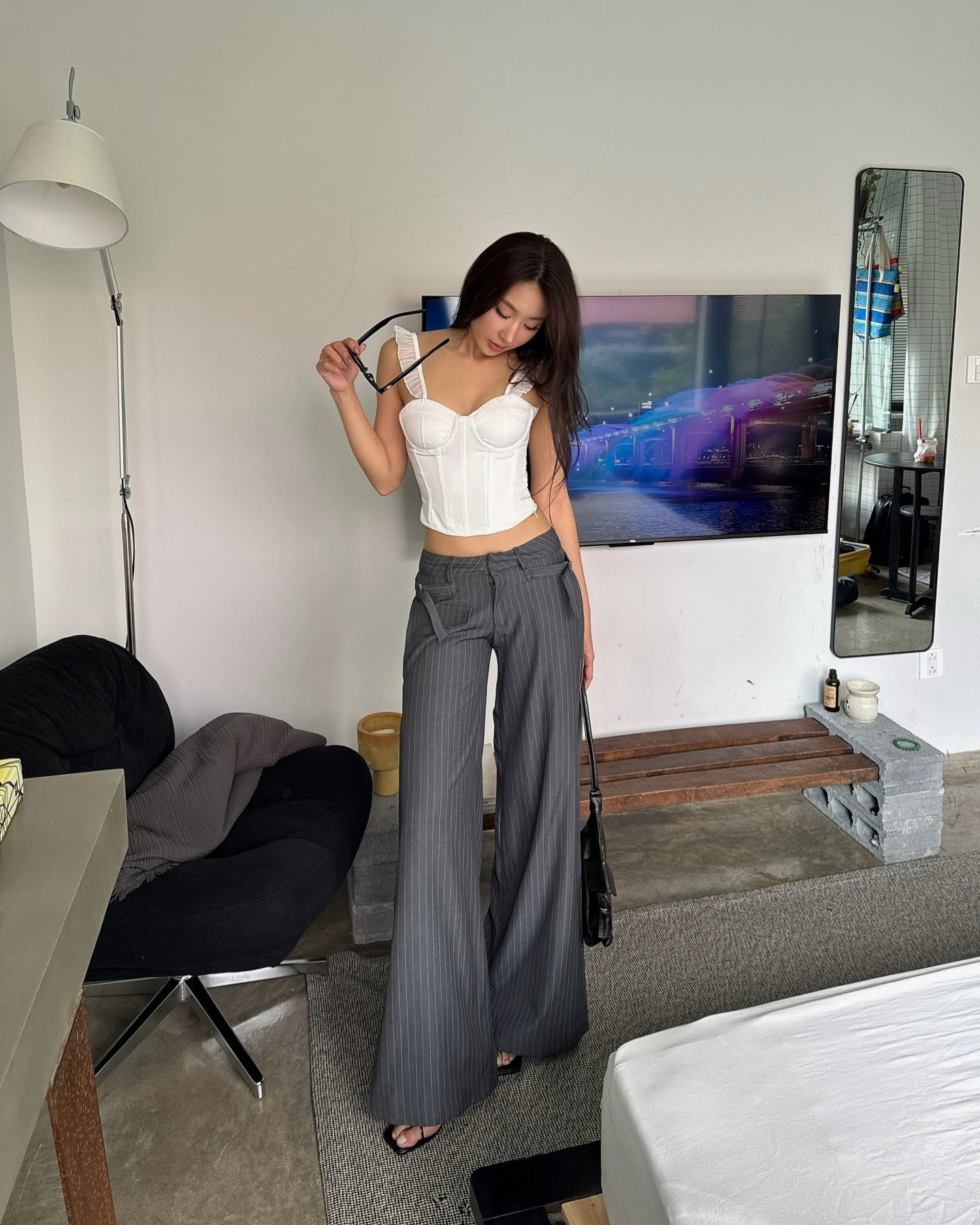 JIRA low-rise wide leg pants