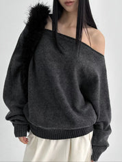 【歐美感針織Top】Ribbed Off Shoulder Cardigan