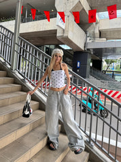 Bichan Strapless Polka dot Top
