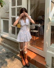 SYO deep cut white dress