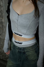 *INSTOCK* Wave Button Front Crop Top