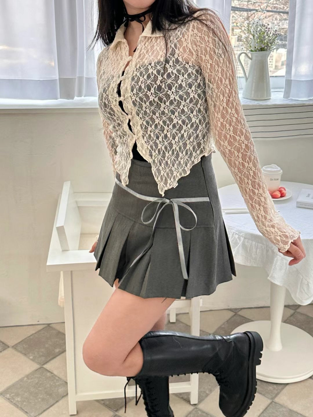 Ruth Solid Lace Outer