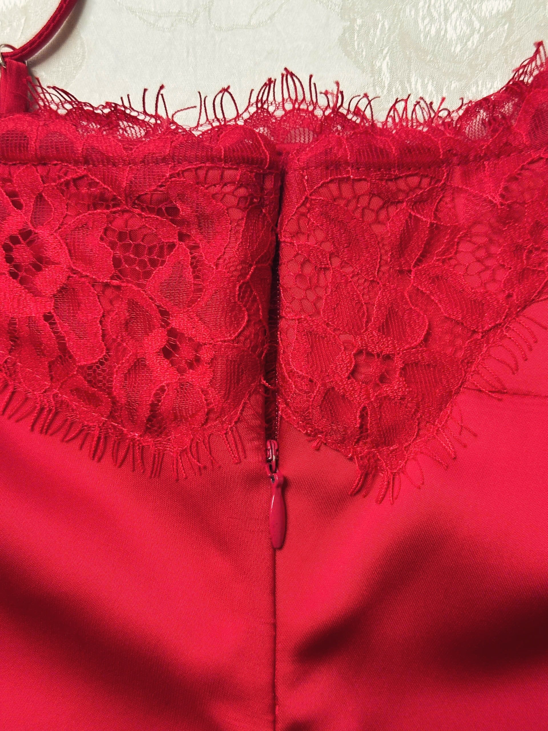 Red Silk Lace Dress