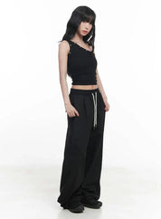 【單肩Crop Top!!】Single Shoulder Rivet Crop Top
