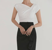 【Office必入款～】Basic Solid Single Shoulder Top