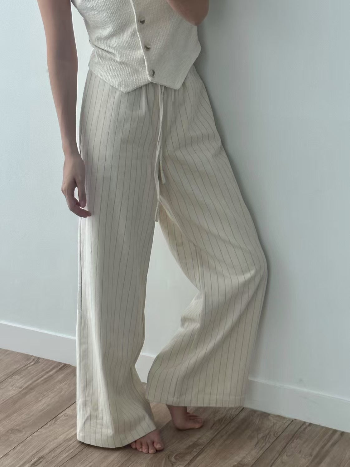 【顯腳長！知性直腳細條紋長褲】Striped Cozy Pants