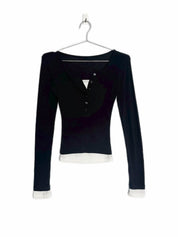 【假兩件長䄂Top🎶】Double Layered Button Front Long Sleeve Top